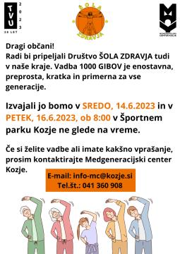 Šola zdravja A4 vabilo